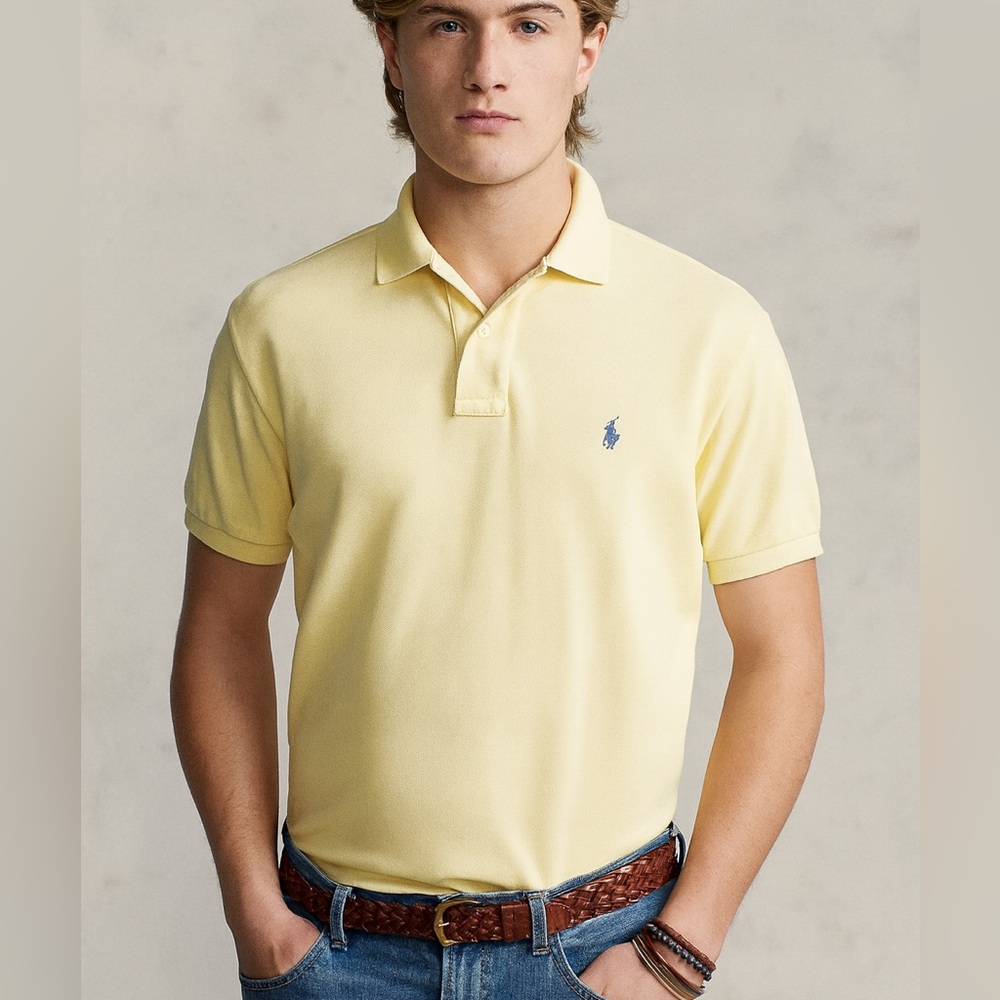Polo by Ralph Lauren Men's Soft Yellow Polo mesh‎ shirt XXL